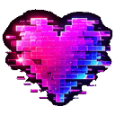neonpixelheartpurpleblueglowDisc emote