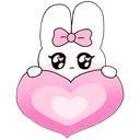 WhiteBunnyHeart emote