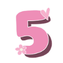 pinkfiveheartflower5 emote