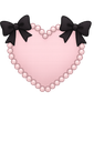 Cutepinkheartwithblackbows emote
