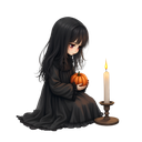 darkhairedgothicgirlsittin Emote